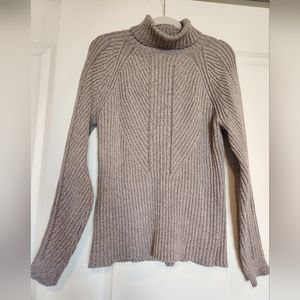 Women's Sundance XL Gray Cotton Silk Blend Ribbed Turtleneck Sweater